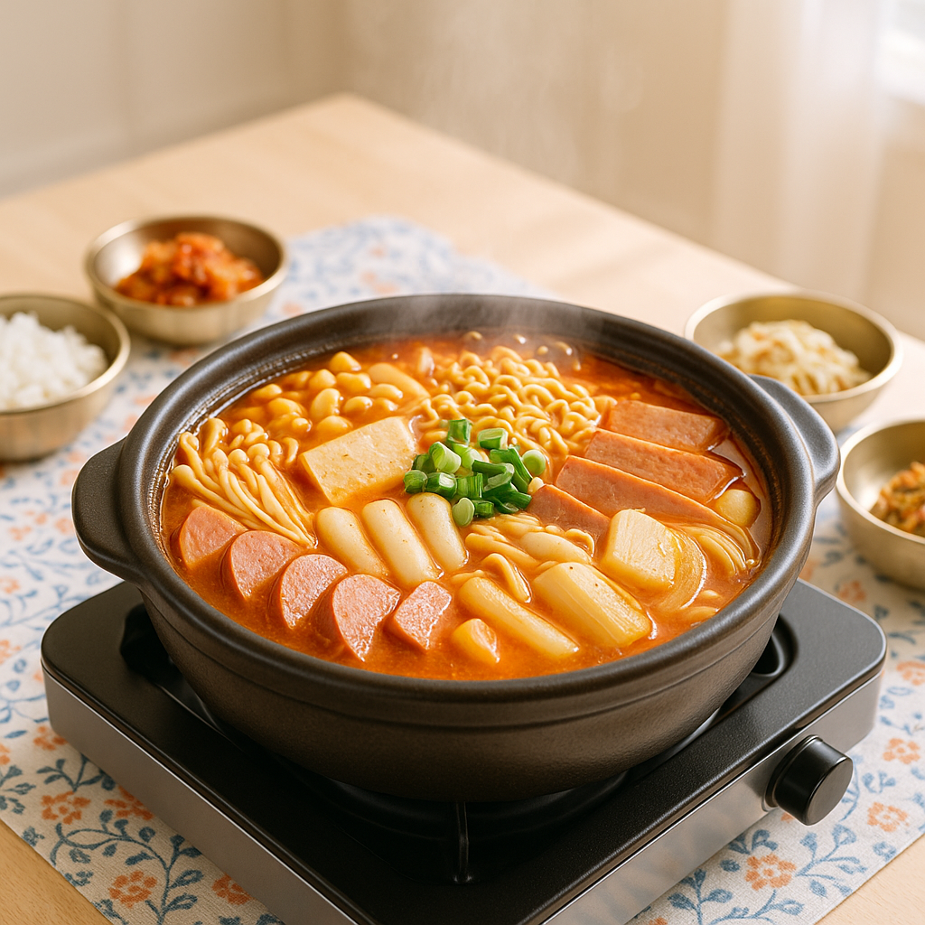 부대찌개 완성 사진