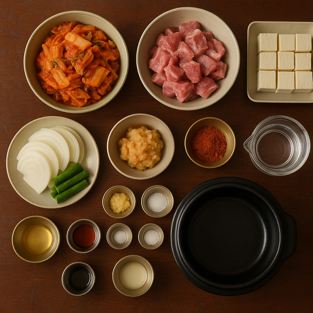 김치찌개 재료 사진